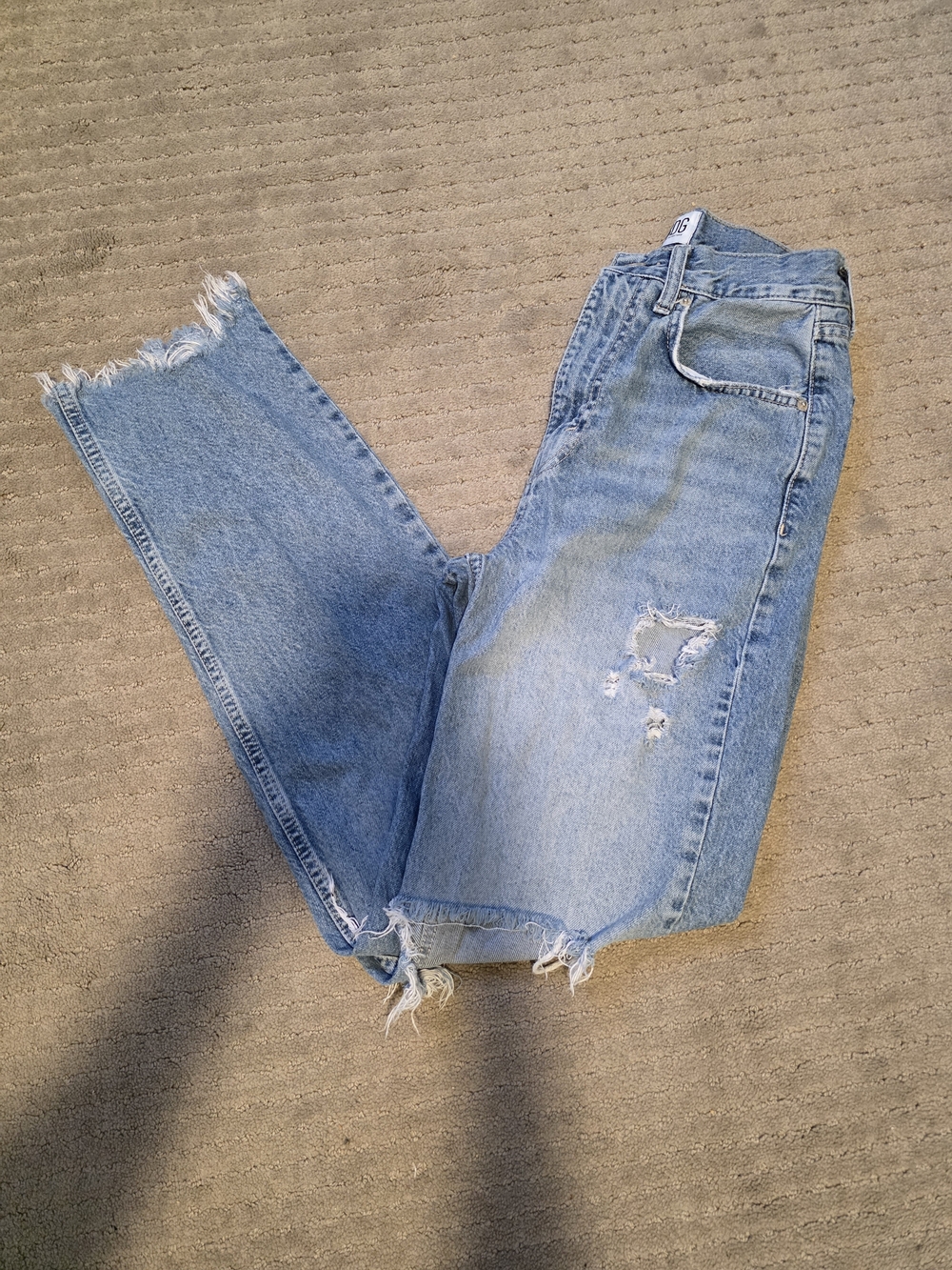 BDG Light Blue Straight Leg Distressed Jeans